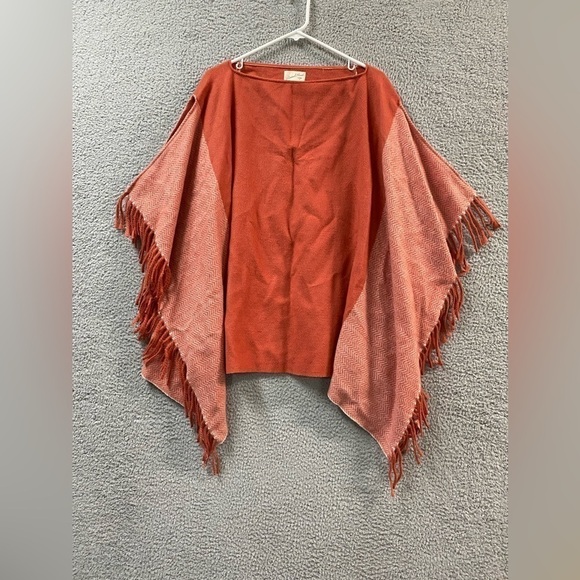 Universal Thread Womens OSFM One Size Poncho Sweater Orange New - Picture 7 of 10